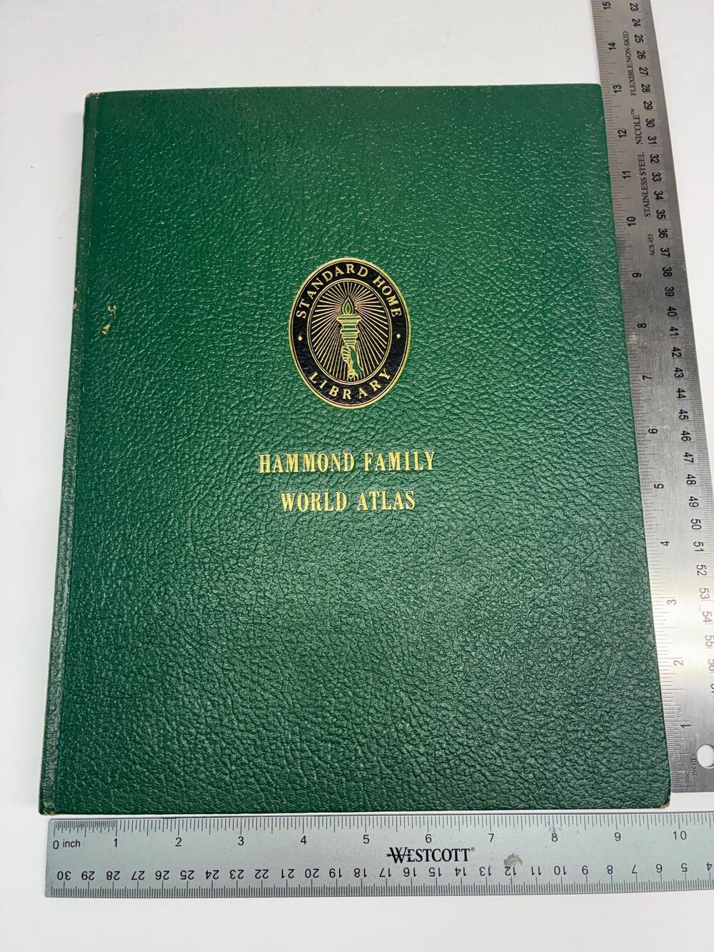 1968 Hammond Family World Atlas Volume 1 Vintage World Maps Green Gold Hardcover